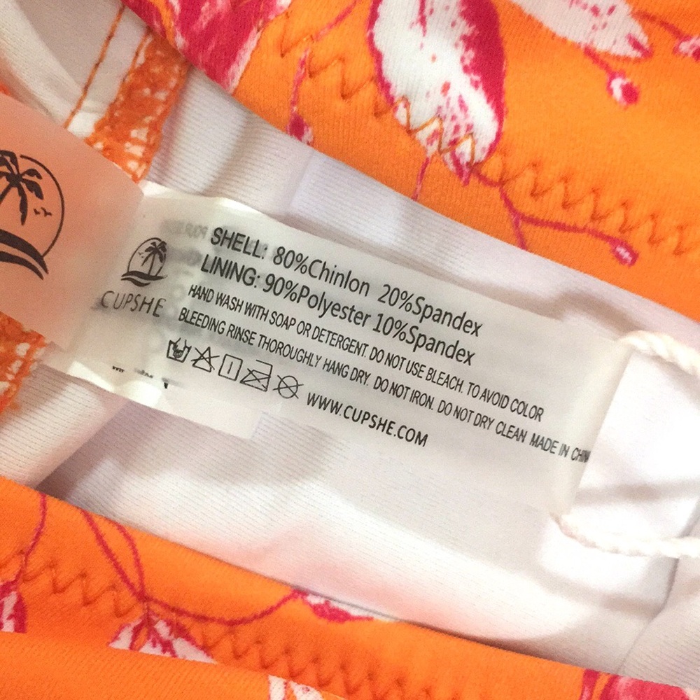 NWT Cupshe Orange Floral One Piece Swimsuit - Picture 12 of 13